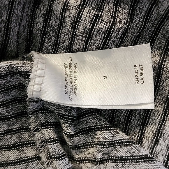 Lucky Brand Gray Black Striped Hoodie Long Sleeve Lightweight Top Size Medium - Picture 5 of 6